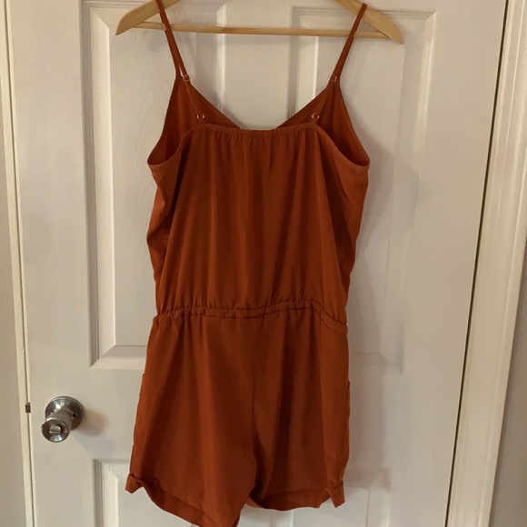 J Crew deep rust romper with pockets size XS - Picture 2 of 7